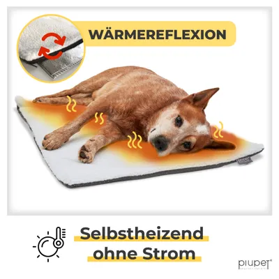 PiuPet® Selbstheizende Hundedecke I 90x60cm I Heizdecke ohne Strom PiuPet® Selbstheizende Hundedecke I 90x60cm I Heizdecke ohne Strom