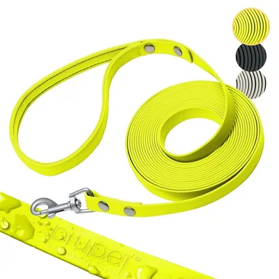 PiuPet® Longe pour Chien I 5m/10m/20m I Laisse Hydrofuge Jaune Fluo