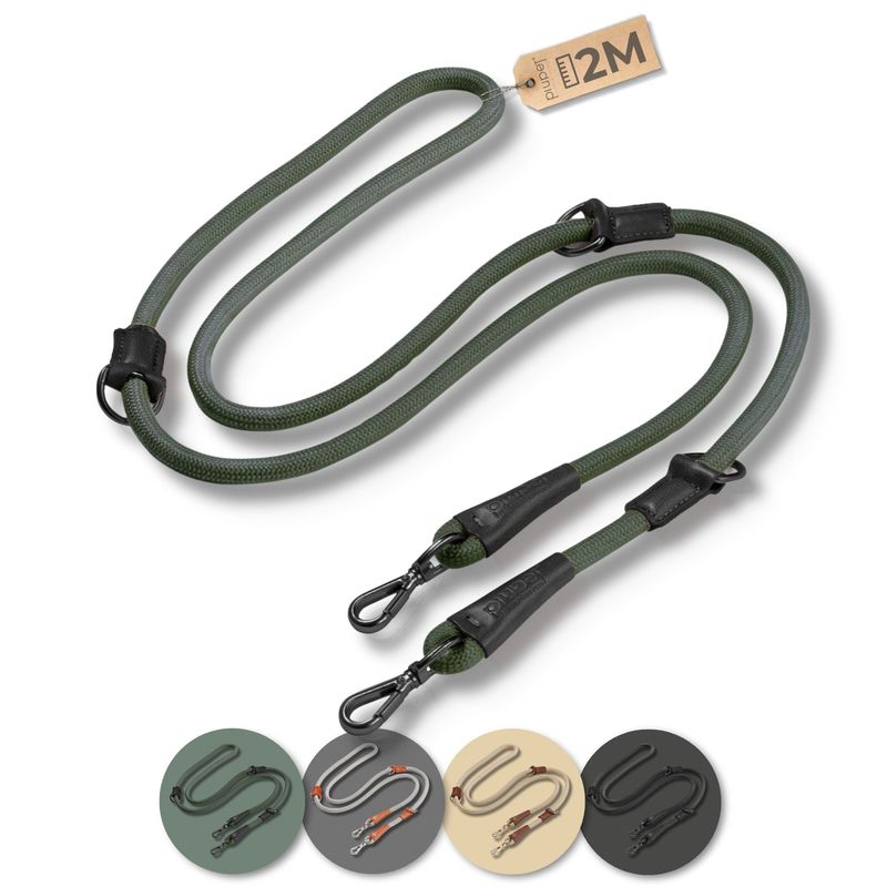 PiuPet® Laisse Chien 2m I Réglable I Pour Petits et Grands Chiens I Beige