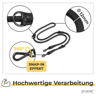 PiuPet® Hundeleine 2m I 3-Fach längenverstellbar I Snap-In Effekt PiuPet® Hundeleine 2m I 3-Fach längenverstellbar I Snap-In Effekt
