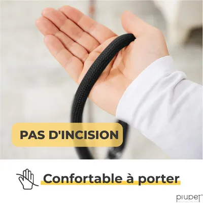 PiuPet® Laisse Chien 2m I Réglable I Pour Petits et Grands Chiens I Noir