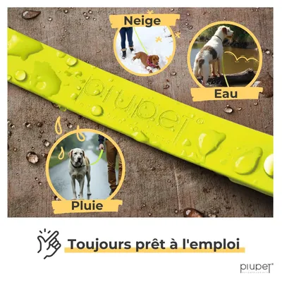 PiuPet® Longe pour Chien I 5m/10m/20m I Laisse Hydrofuge Jaune Fluo