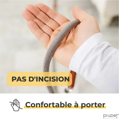 PiuPet® Laisse Chien 2m I Réglable I Pour Petits et Grands Chiens I Gris