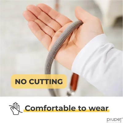 PiuPet® Laisse Chien 2m I Réglable I Pour Petits et Grands Chiens I Gris