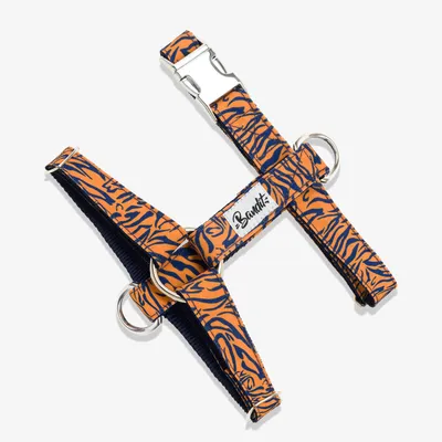 French Bandit - Harnais pour chat motif tigré orange French Bandit - Harnais pour chat motif tigré orange