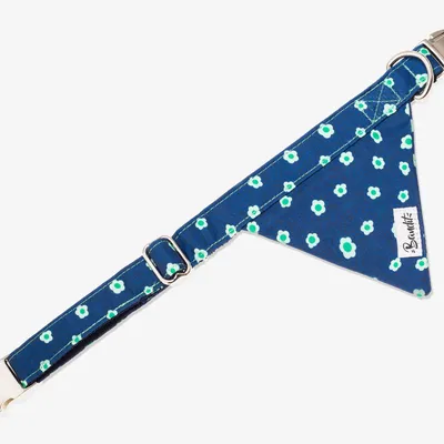 French Bandit - Harnais pour chien denim bleu brut à fleurs French Bandit - Harnais pour chien denim bleu brut à fleurs