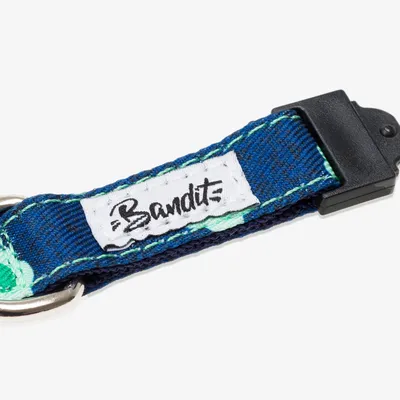 French Bandit - Collier pour chat denim bleu brut à fleurs