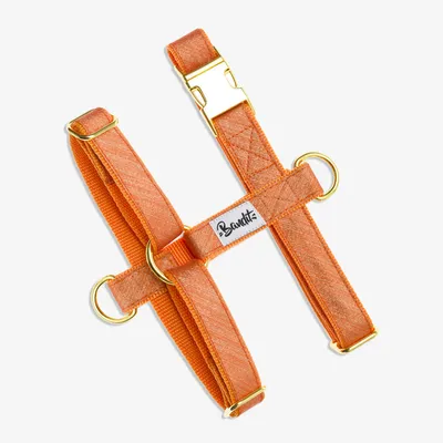 French Bandit - Harnais pour chien, à paillettes oranges