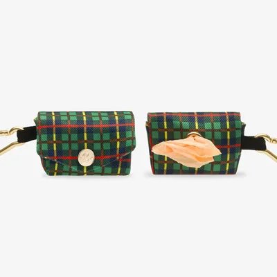 French Bandit - Pochette pour sacs à crottes, tartan vert