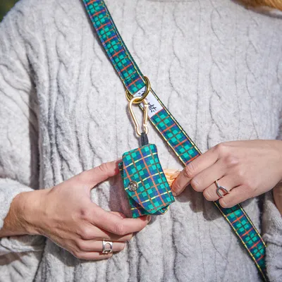 French Bandit - Pochette pour sacs à crottes, tartan vert