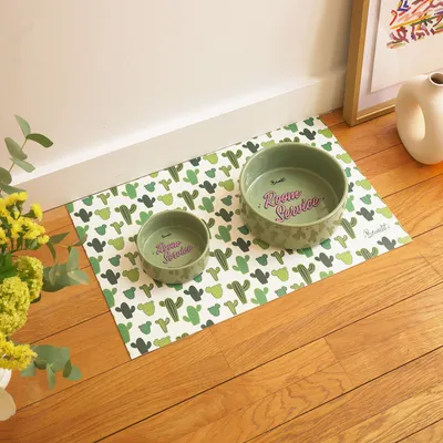 French Bandit - Tapis de gamelle cactus chien et chat