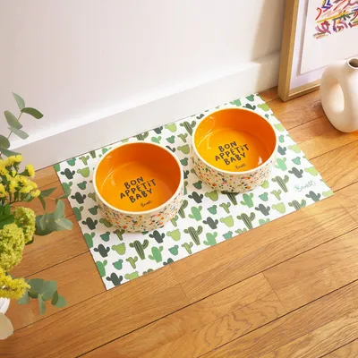 French Bandit - Tapis de gamelle cactus chien et chat