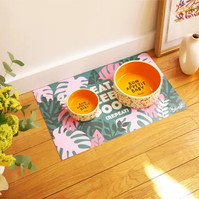 French Bandit - Tapis de gamelle eat, sleep, poop