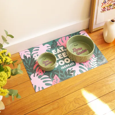 French Bandit - Tapis de gamelle eat, sleep, poop