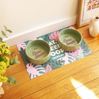 French Bandit - Tapis de gamelle eat, sleep, poop