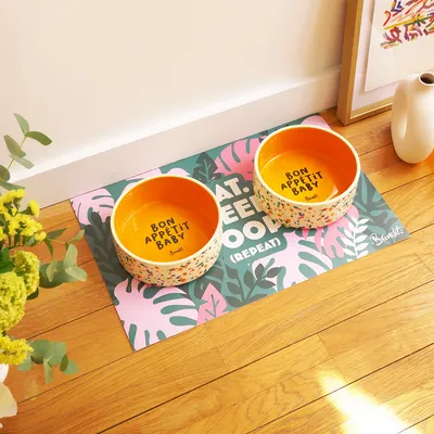 French Bandit - Tapis de gamelle eat, sleep, poop