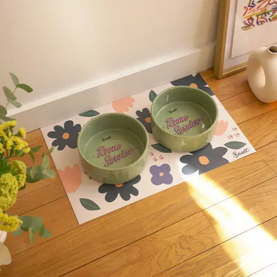 French Bandit - Tapis de gamelle floral chien et chat