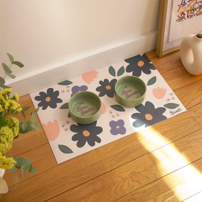 French Bandit - Tapis de gamelle floral chien et chat