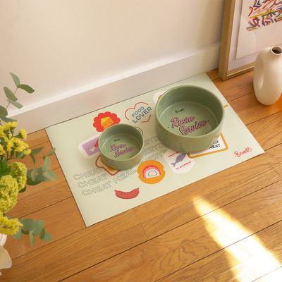 French Bandit - Tapis de gamelle stickers chien et chat