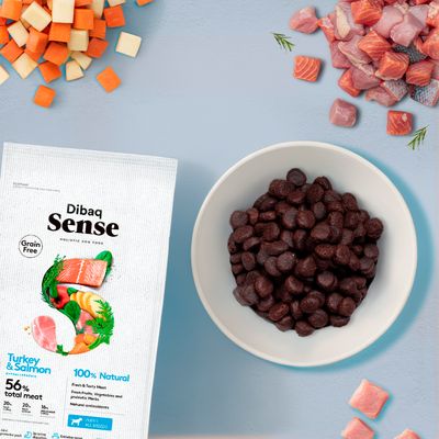 Dibaq Sense sans grain Saumon & Dinde (Chiot)