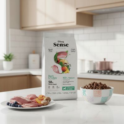 Dibaq Sense sans grain canard et poulet light pour chiens seniors