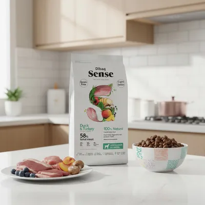 Dibaq Sense sans grain canard et poulet light pour chiens seniors