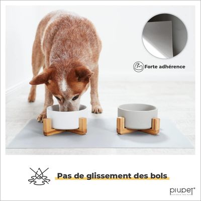 PiuPet® Tapis pour Gamelle Chien & Chat I 60x40cm I Imperméable