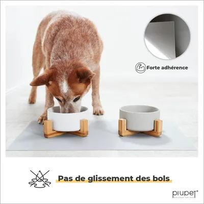PiuPet® Tapis pour Gamelle Chien & Chat I 60x40cm I Imperméable