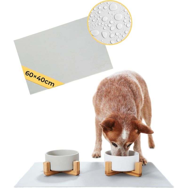 PiuPet® Tapis pour Gamelle Chien & Chat I 60x40cm I Imperméable