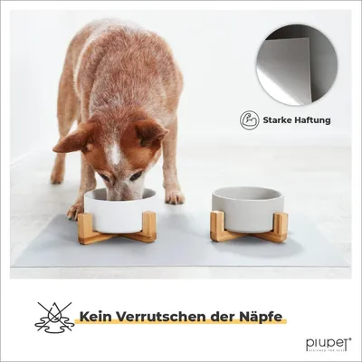 PiuPet® Tapis pour Gamelle Chien & Chat I 60x40cm I Imperméable