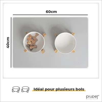 PiuPet® Tapis pour Gamelle Chien & Chat I 60x40cm I Imperméable