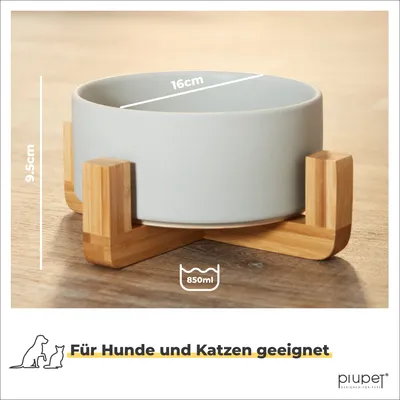 PiuPet® Hundenapf mit Ständer I 2X Napf für Hunde & Katzen 850ml