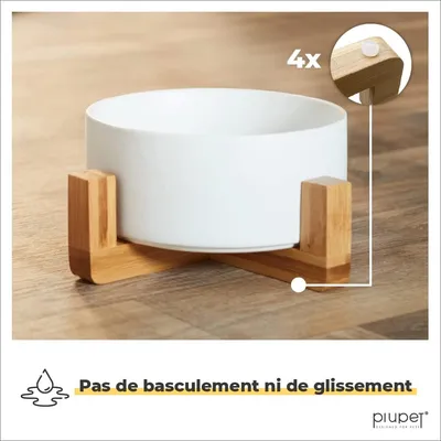 PiuPet Gamelle pour Chiens 2x850ml I Céramique I Lavable au Lave-Vaisselle