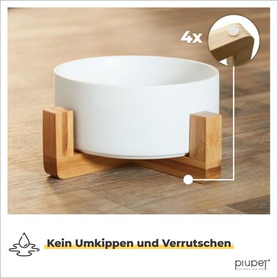 PiuPet® Hundenapf mit Ständer I 2X Napf für Hunde & Katzen 850ml