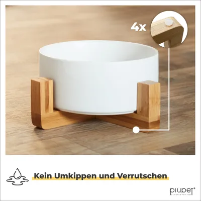 PiuPet® Hundenapf mit Ständer I 2X Napf für Hunde & Katzen 850ml