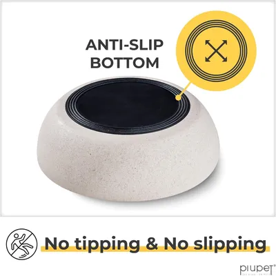 PiuPet® Gamelle Chien I 2x1,6L I Beige I Lavable en Lave-Vaisselle I 21,5cm