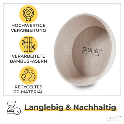 PiuPet® Gamelle Chien I 2x1,6L I Beige I Lavable en Lave-Vaisselle I 21,5cm PiuPet® Gamelle Chien I 2x1,6L I Beige I Lavable en Lave-Vaisselle I 21,5cm