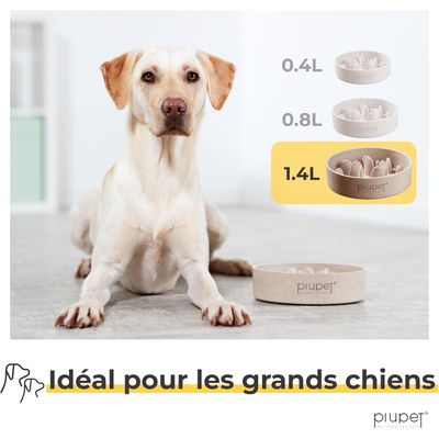 PiuPet® Gamelle Anti-Glouton Chien I 1,4 I Grande Taille I Lave-Vaisselle