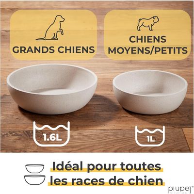 PiuPet Lot de 2 écuelles pour chiens
