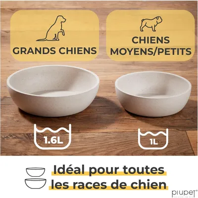 PiuPet Lot de 2 écuelles pour chiens