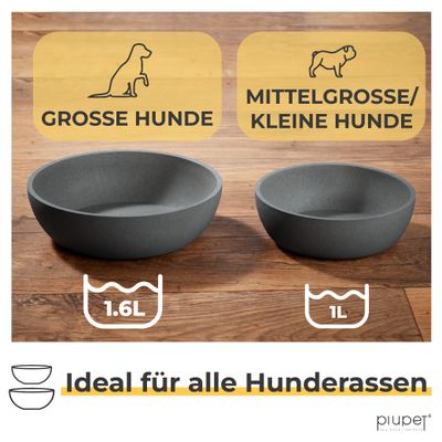 PiuPet® Futternapf und Wassernapf für Hunde I Spülmaschinenfest I 2er Set