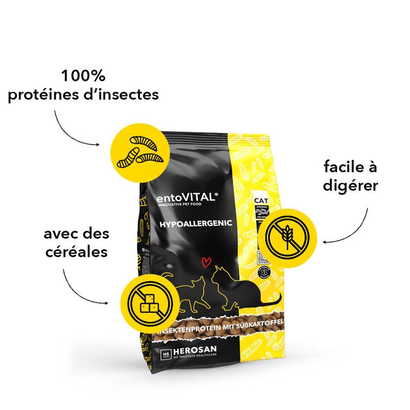 entoVITAL CAT croquettes hypoallergéniques pour chats