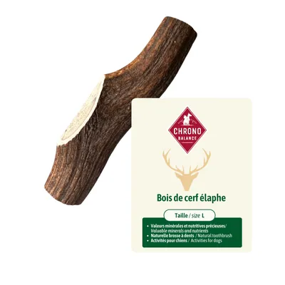 ChronoBalance - Bois de cerf élaphe pour chien (morceaux coupés en deux)