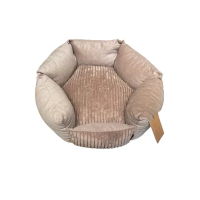 TOPZOO Corbeille Chat Velours Beige TOPZOO Corbeille Chat Velours Beige