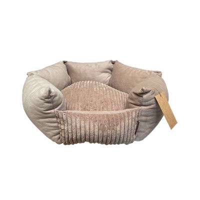 TOPZOO Corbeille Chat Velours Beige