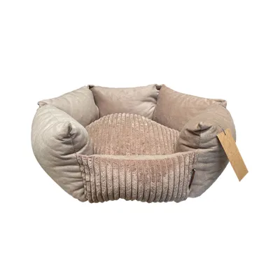 TOPZOO Corbeille Chat Velours Beige