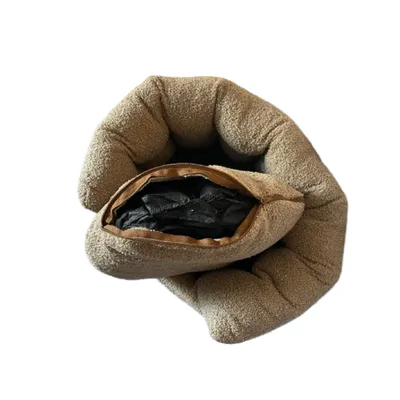 TOPZOO Corbeille Chat Bouclette Beige