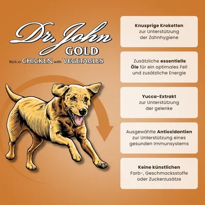 Dr John Gold mit Huhn für große Hunderassen – 15 kg Dr John Gold mit Huhn für große Hunderassen – 15 kg