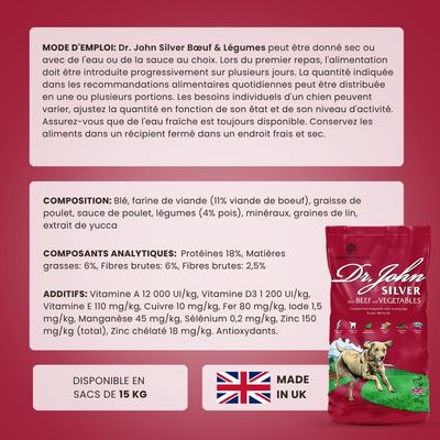 Croquettes chien adulte – Dr John Silver Bœuf