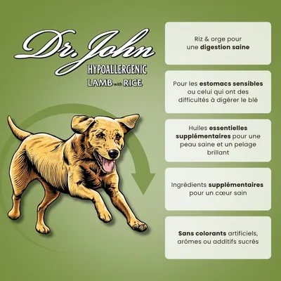 Croquettes chien adulte – Dr John Agneau & Riz